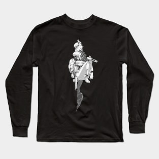 ninja android whizzes by, woman fighter Long Sleeve T-Shirt